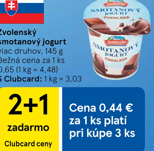 Zvolenský smotanový jogurt 2 druhy