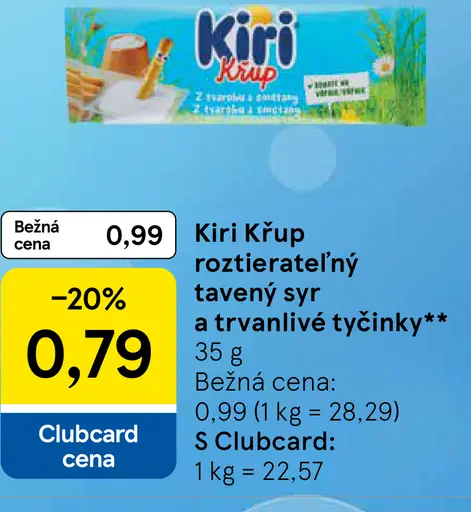 Kiri Křup Roztierateľný tavený syr a trvanlivé tyčinky