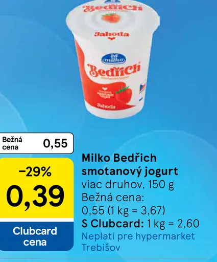 Milko Bedřich smotanový jogurt – rôzne druhy