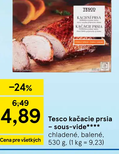 Tesco kačacie prsia sous-vide