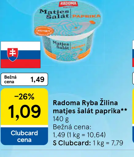 Radoma Ryba Žilina matjes šalát paprika