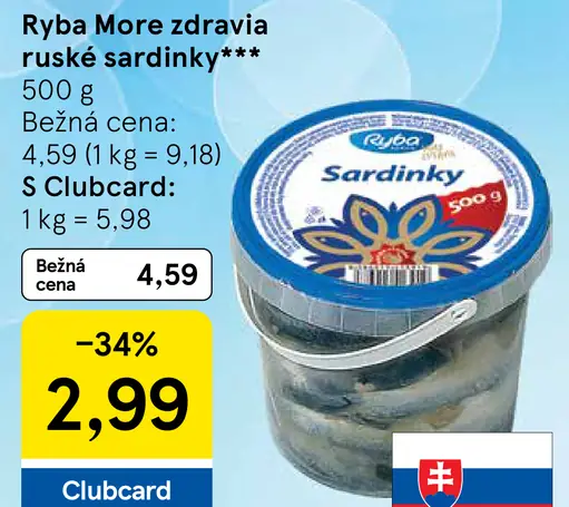 Ryba More Zdravia Ruské sardinky