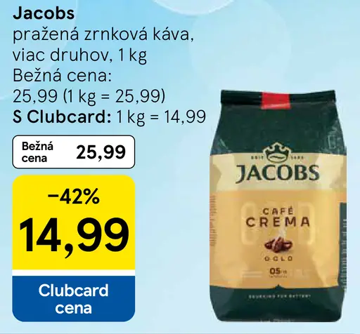 Jacobs pražená zrnková káva