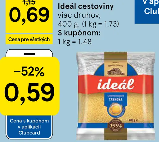 Ideál cestoviny viac druhov