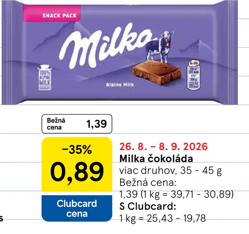 Milka Mliečna čokoláda