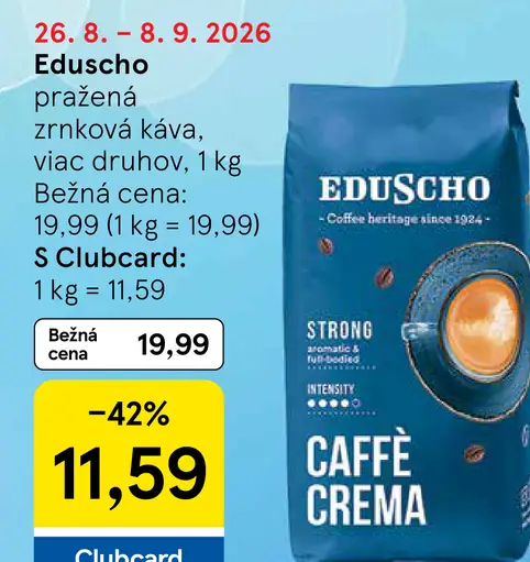 Eduscho pražená zrnková káva, viac druhov