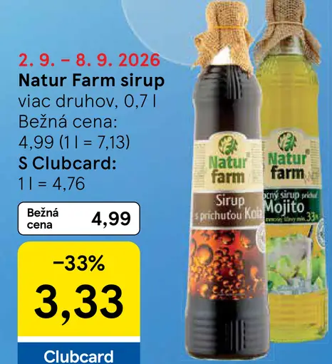 Natur farm sirup viac druhov