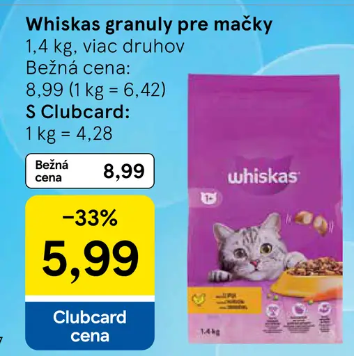 Whiskas granuly pre mačky