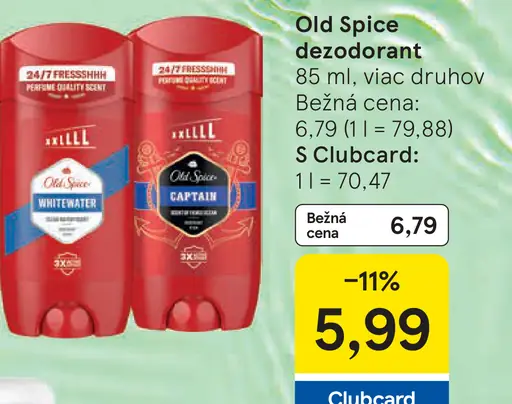 Old Spice dezodorant – Whitewater, Captain, viac druhov