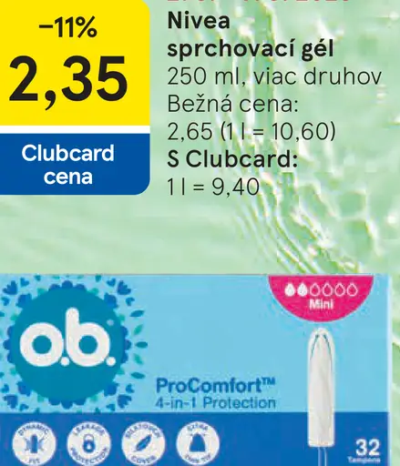 Nivea sprchovací gél viac druhov