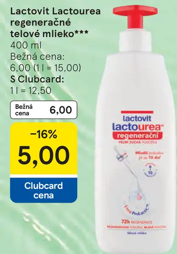 Lactovit Lactourea regeneračné telové mlieko
