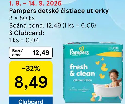 Pampers detské čistiace utierky