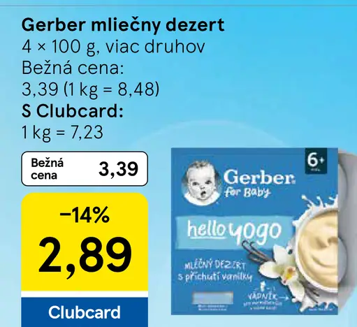 Gerber mliečny dezert