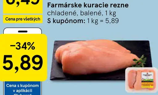 Farmárske kuracie rezne chladené, balené