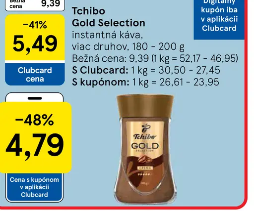 Tchibo Gold Selection instantná káva viac druhov