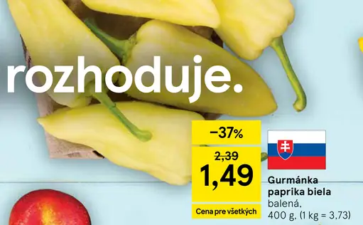 Gurmánka paprika biela balená