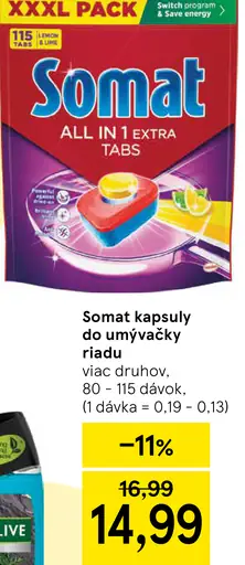 Somat All in 1 Extra kapsuly do umývačky riadu