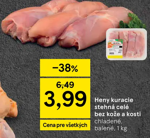Heny kuracie stehná bez kože a kosti