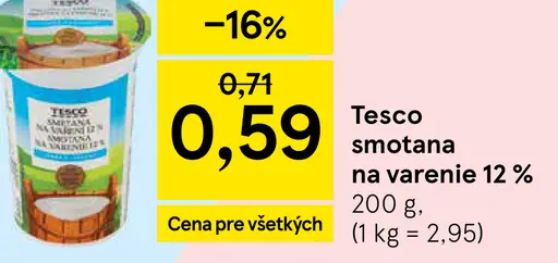 Tesco smotana na varenie 12 %