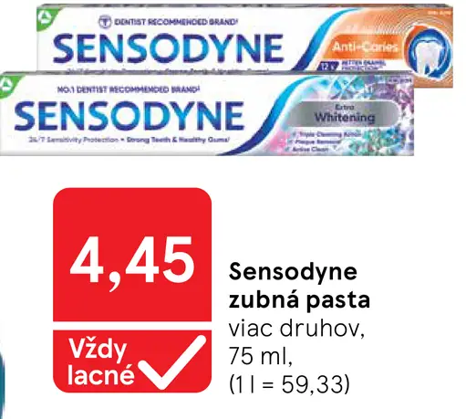Sensodyne zubná pasta viac druhov