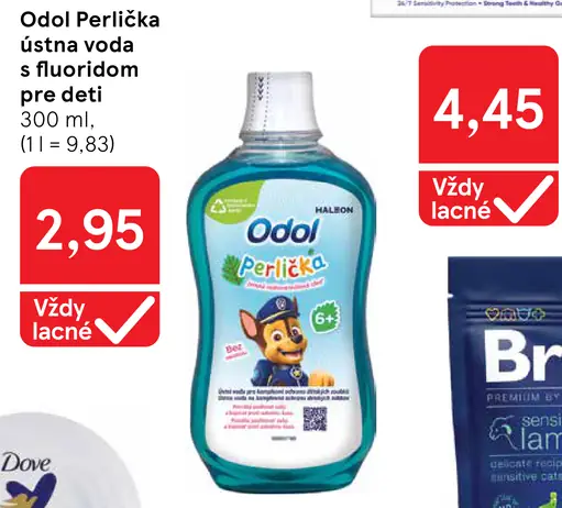 Odol Perlička ústna voda s fluoridom pre deti s jemnou mätovou príchuťou