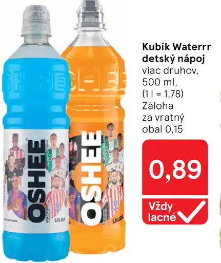 Kubík Waterrr detský nápoj, viac druhov
