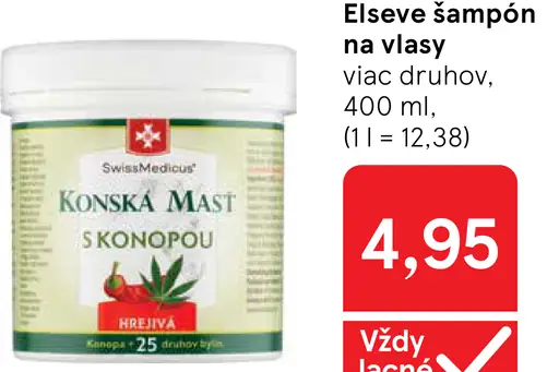 SwissMedicus Konská masť Hrejivá s konopou