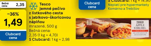 Tesco jemné pečivo s jablkovo-škoricovou náplňou