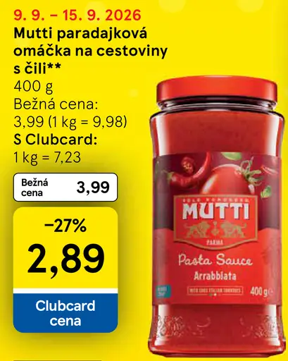 Mutti paradajková omáčka na cestoviny s čili, Pasta Sauce Arrabbiata