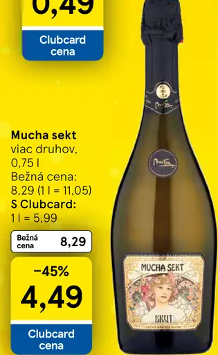 Mucha sekt brut, rôzne druhy