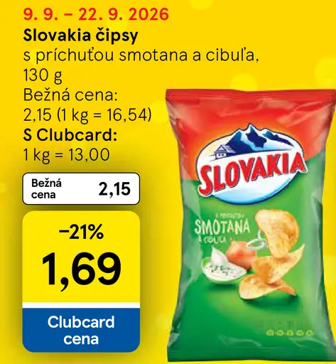 Slovakia Chips S príchuťou smotana a cibuľa