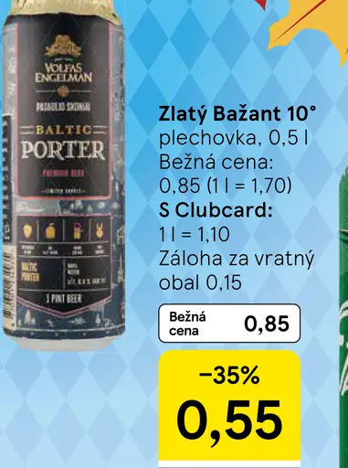 Volfas Engelman Baltic Porter 6 % plechovka