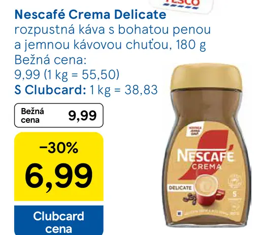 Nescafé Crema Delicate rozpustná káva