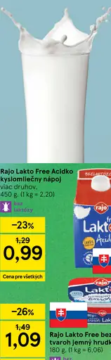 Rajo Lakto Free Acidko kyslomliečny nápoj vanilka