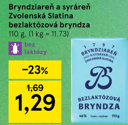 Bryndziaren a syráreň Zvolenská Slatina bezlaktózová bryndza