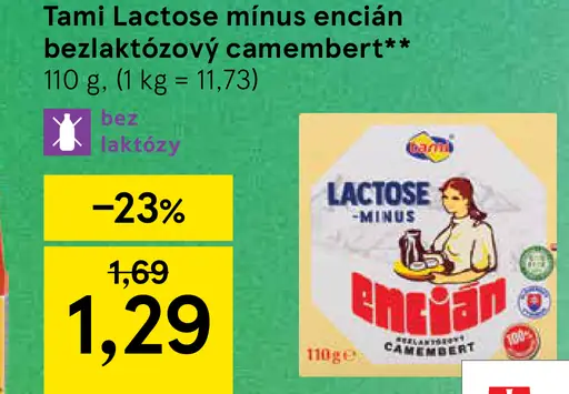 Tami Lactose Minus Encián Camembert bezlaktózový