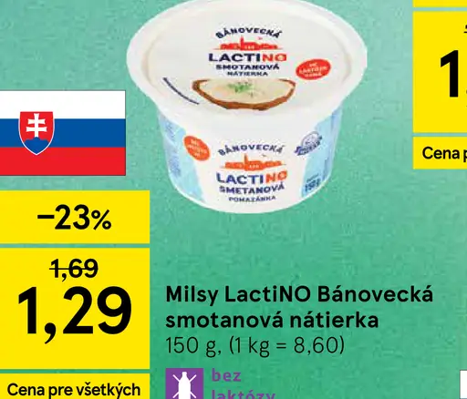 Milsy LactiNO Bánovecká smotanová nátierka