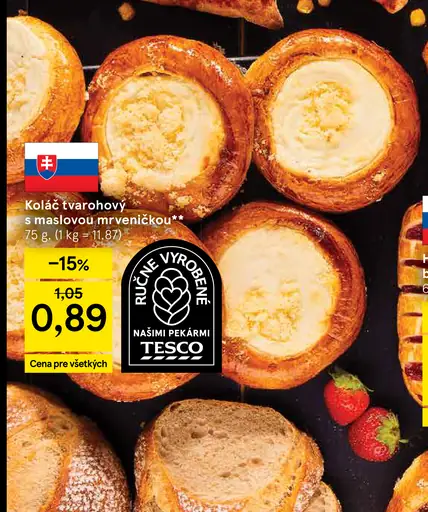 Koláč tvarohový s maslovou mrveničkou