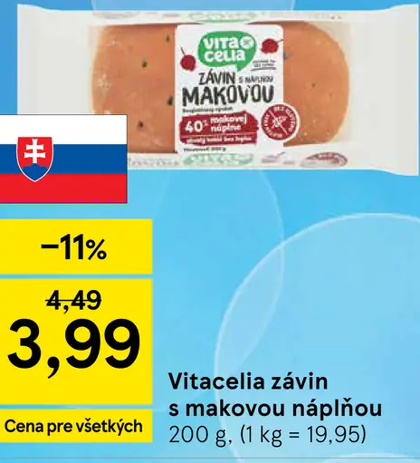 Vitacelia závin s makovou náplňou