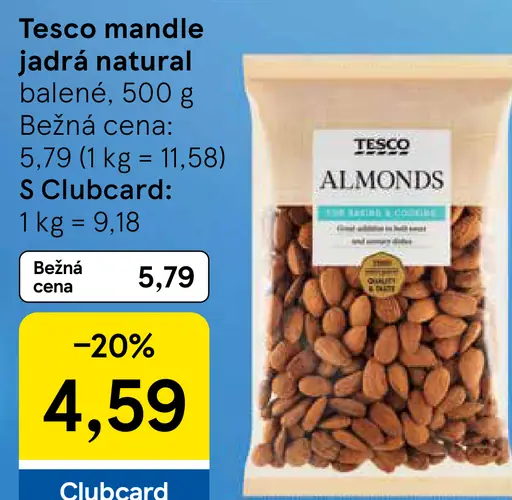 Tesco mandle jadrá natural