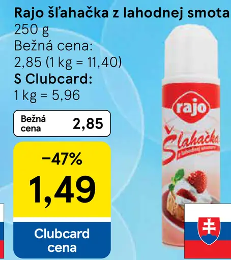 Rajo Šľahačka z lahodnej smotany
