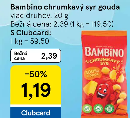 Bambino chrumkavý syr gouda, viac druhov