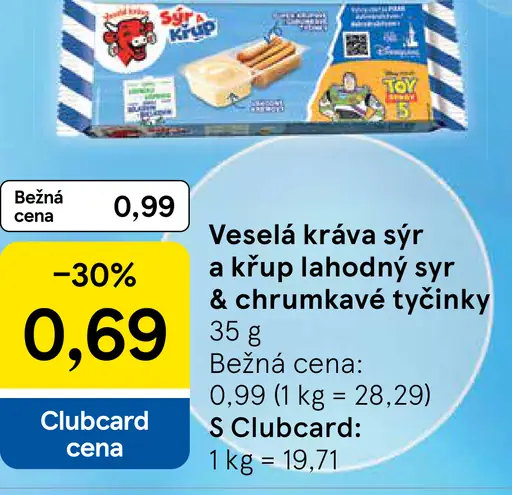 Veselá kráva syr & krúp lahodný syr a chrumkavé tyčinky
