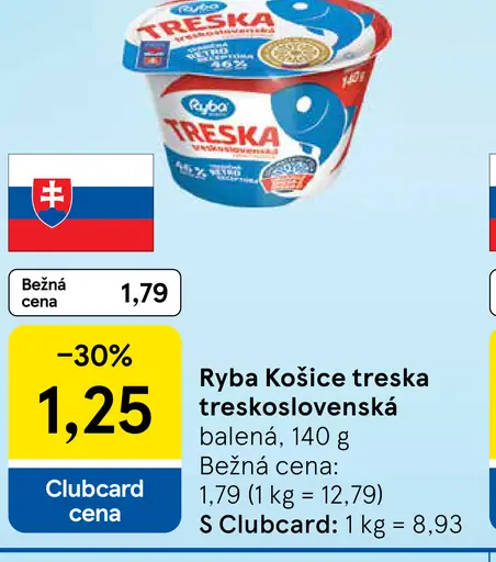 Ryba Košice treska treskoslovenská