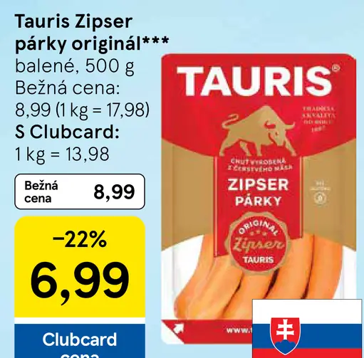 Tauris Zipser párky originál