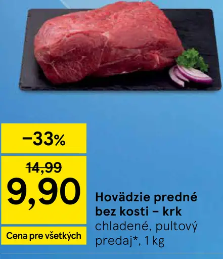 Hovädzie predné bez kosti - krk