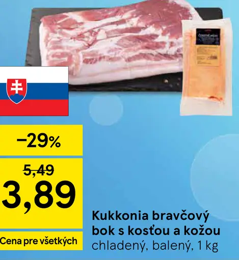 Kukkonia bravčový bok s kosťou a kožou