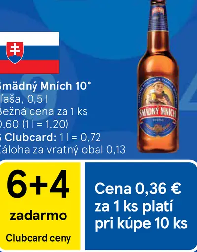Smädný Mních 10° svetlé pivo plechovka