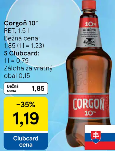 Corgoň 10° svetlé pivo