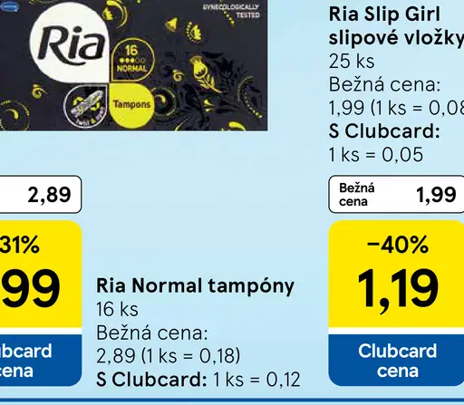Ria Normal tampóny